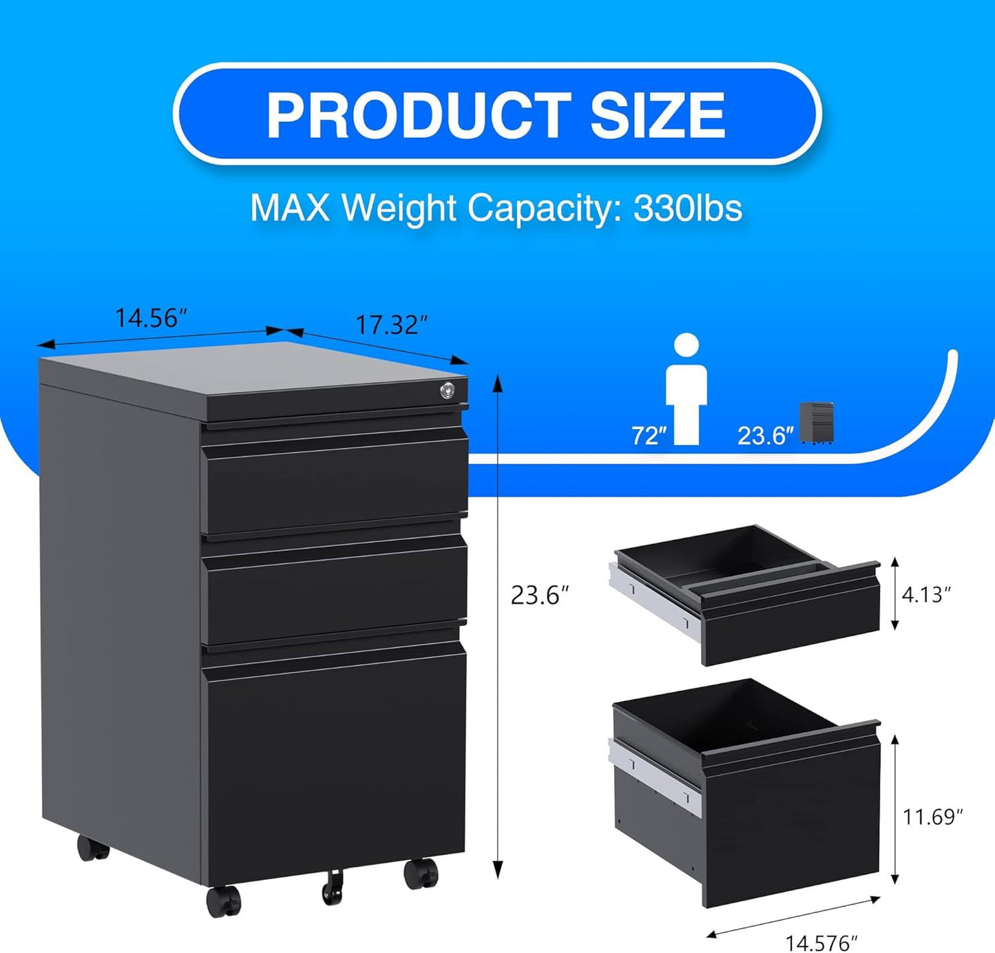 Three Draw File Cabinet