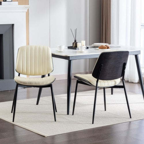 Set Of Two Beige Office Chairs