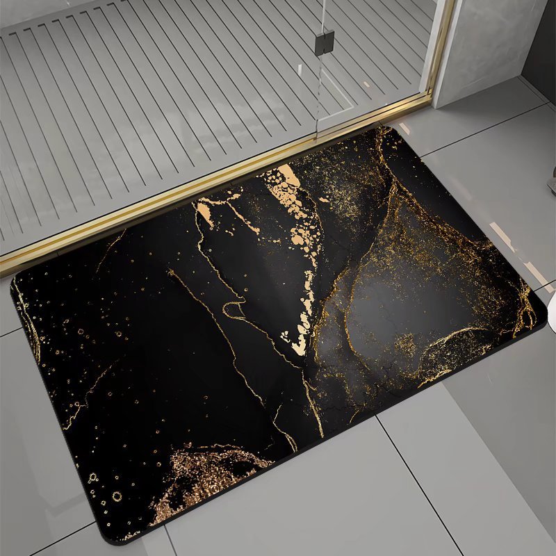 Coloured Marble-Look Bath Mat