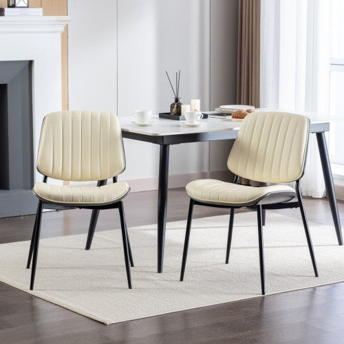 Set Of Two Beige Office Chairs