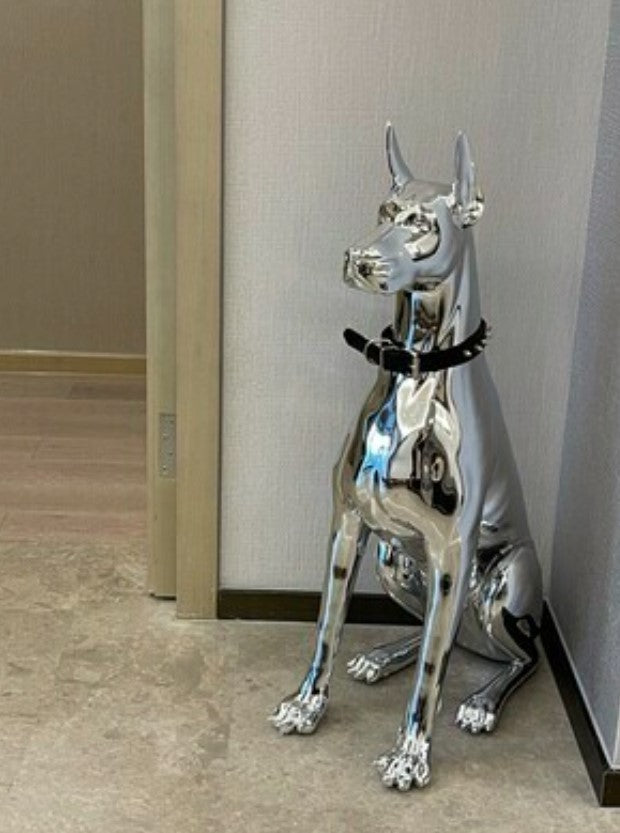 Silver Doberman Decor