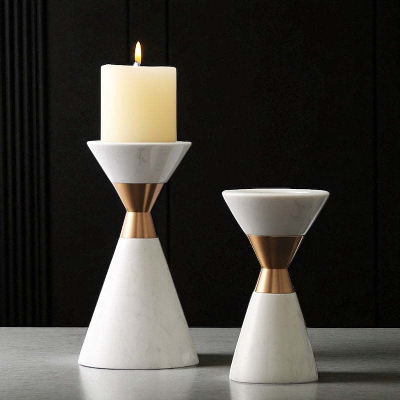 Metal Marble Candle Holder
