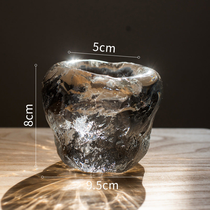 Ice Glass Candle Holder
