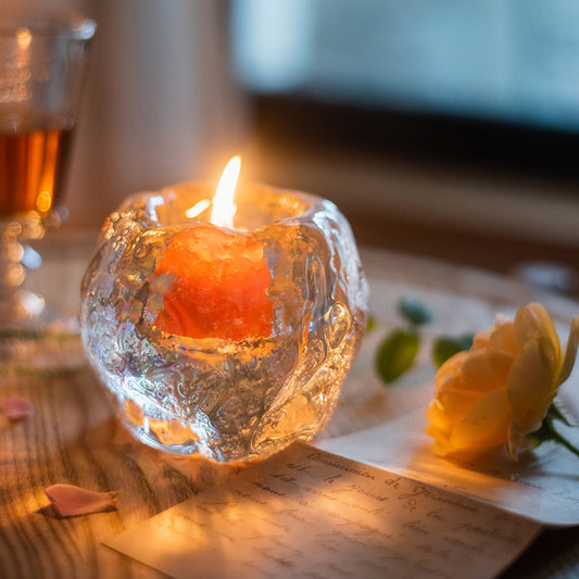 Ice Glass Candle Holder