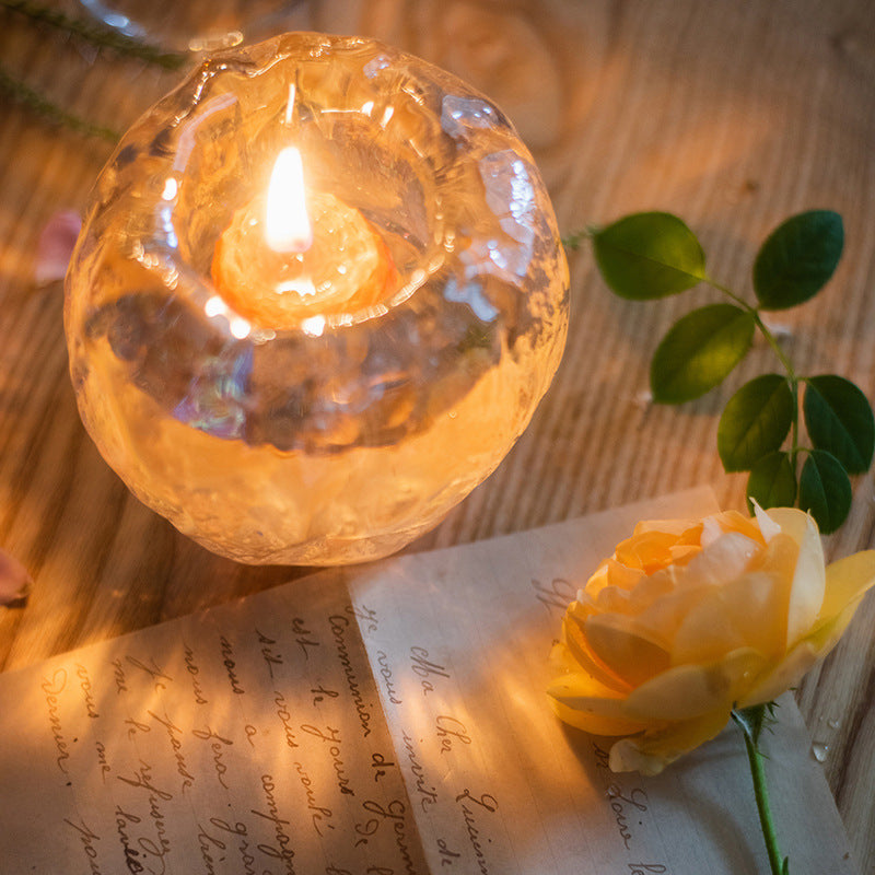 Ice Glass Candle Holder