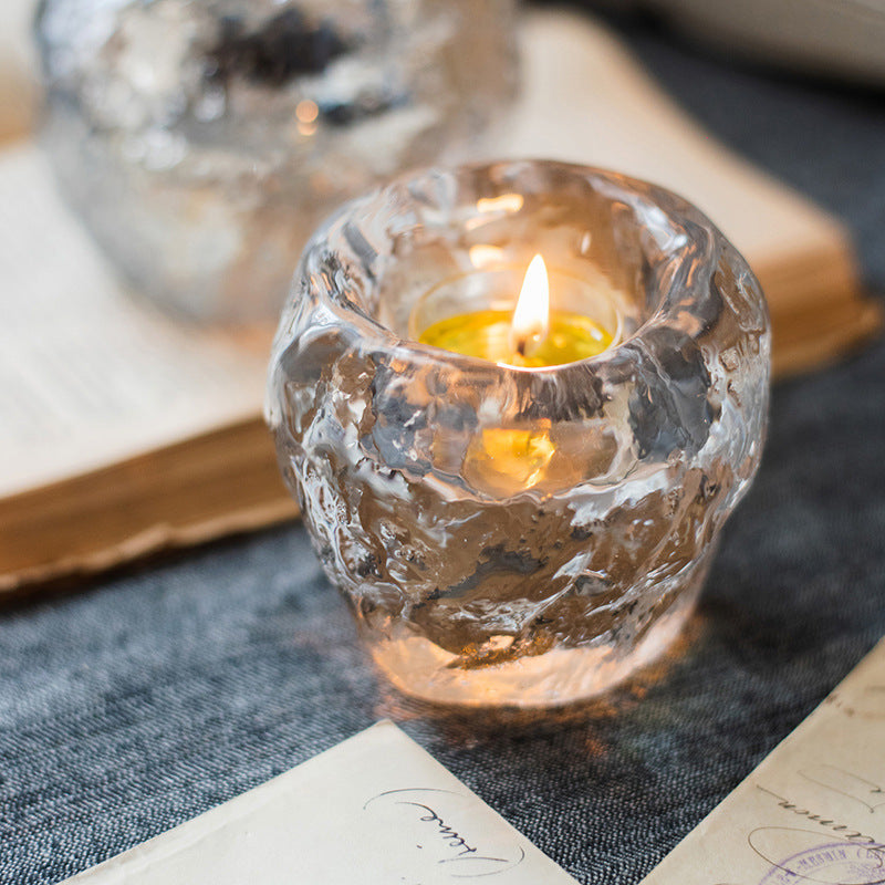 Ice Glass Candle Holder