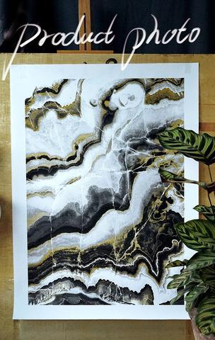Canvas Wall Art, Black & Gold Abstract