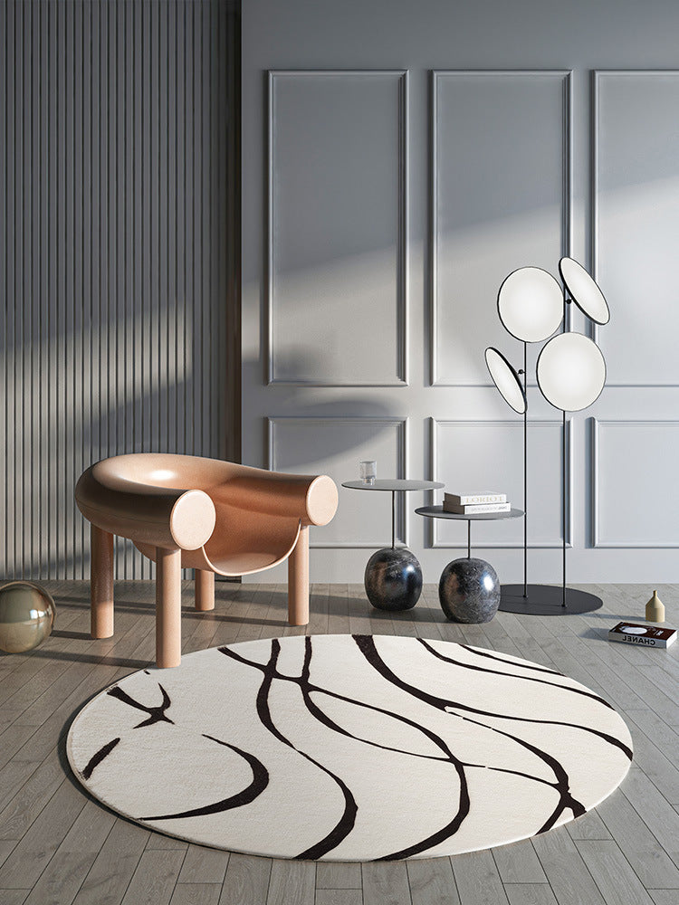 Wavy Lines Circle Rug