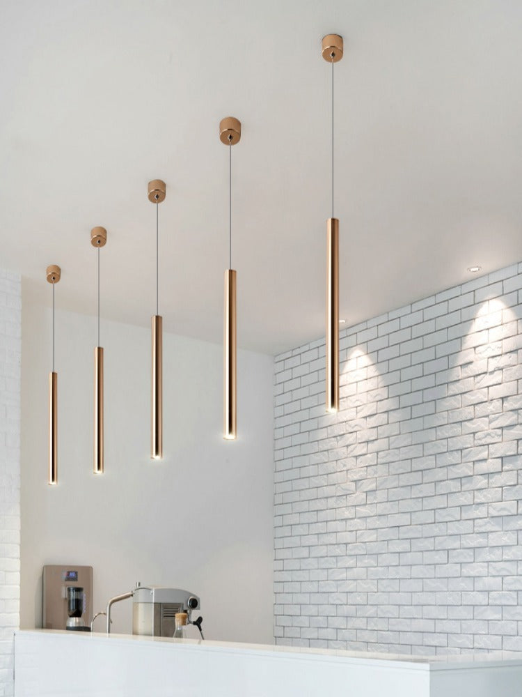 French Gold Cylindrical Chandelier