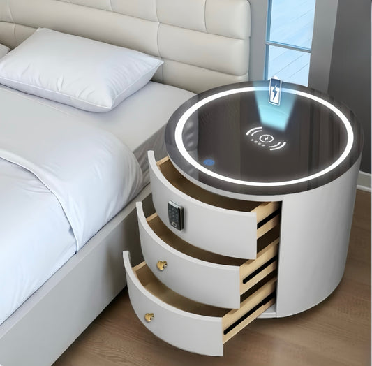 Round Multi-Function Audio Bedside Table