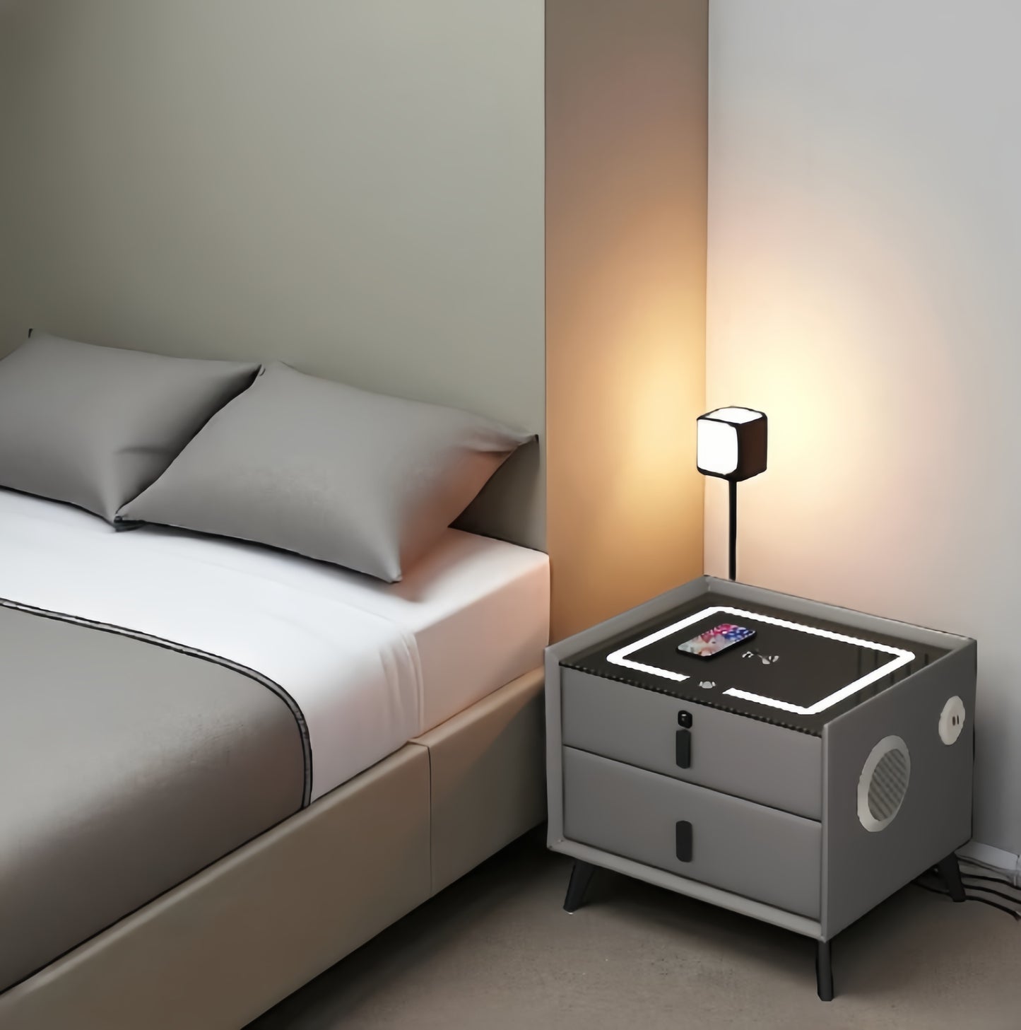Smart Wireless Charging Bedside Cabinet