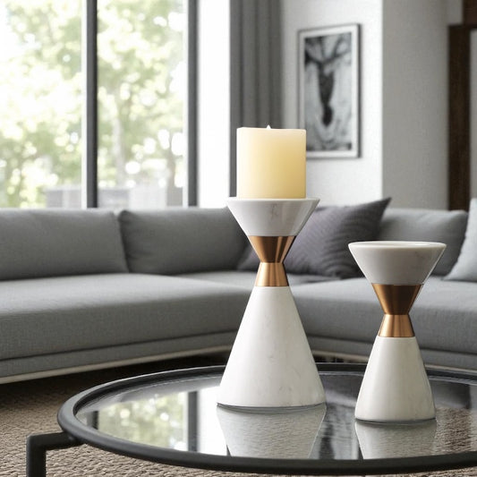 Metal Marble Candle Holder