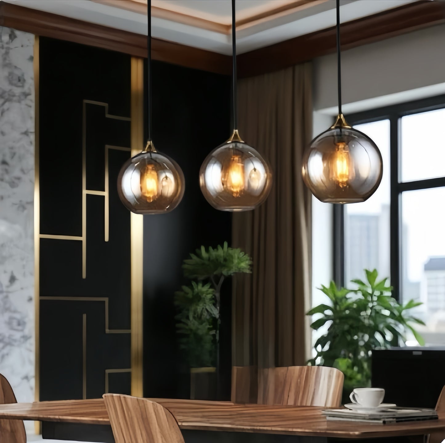 Glass Ball Chandelier