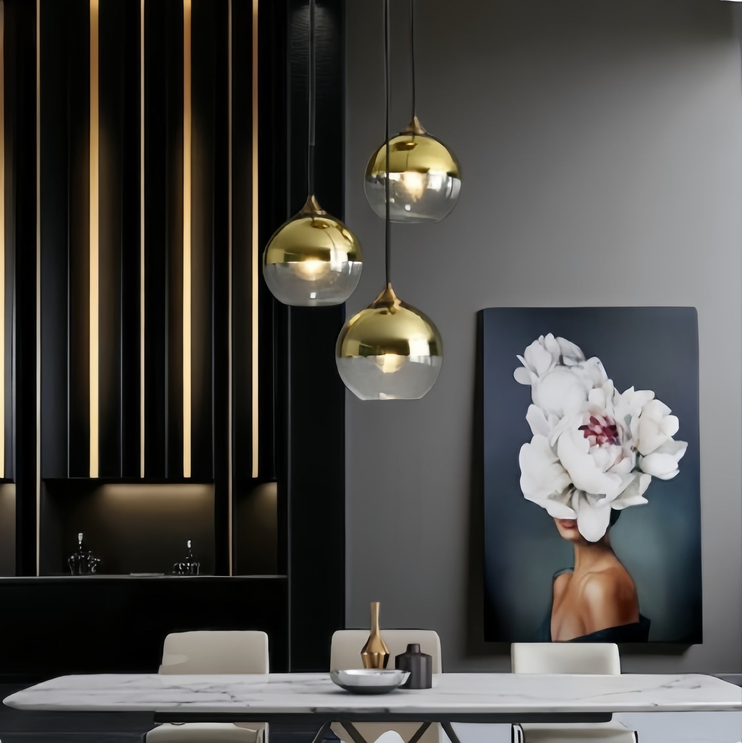 Glass Ball Chandelier