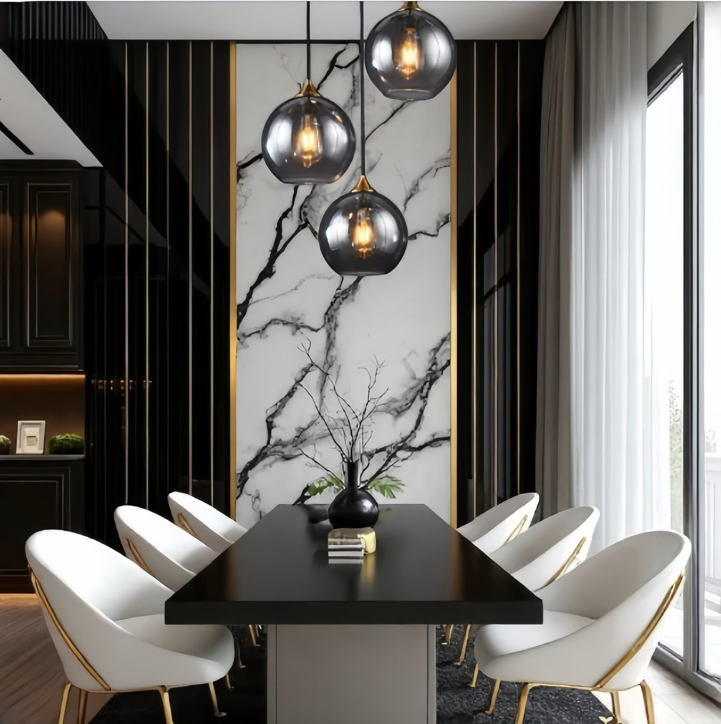 Glass Ball Chandelier