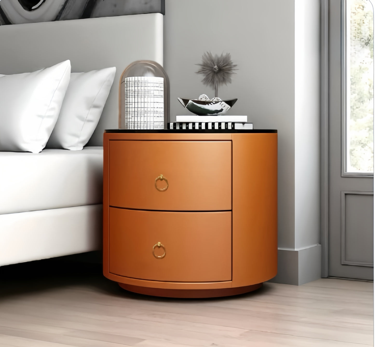 Round Multi-Function Audio Bedside Table