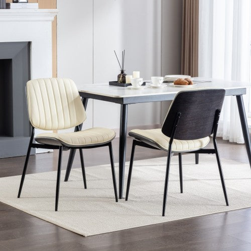 Set Of Two Beige Office Chairs