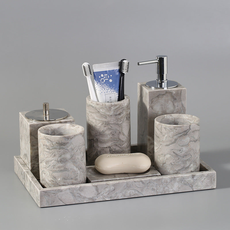 Grey Marble Bathroom Set