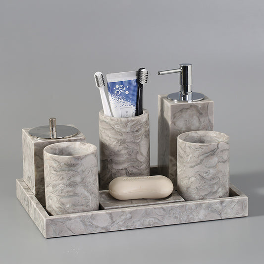 Grey Marble Bathroom Set