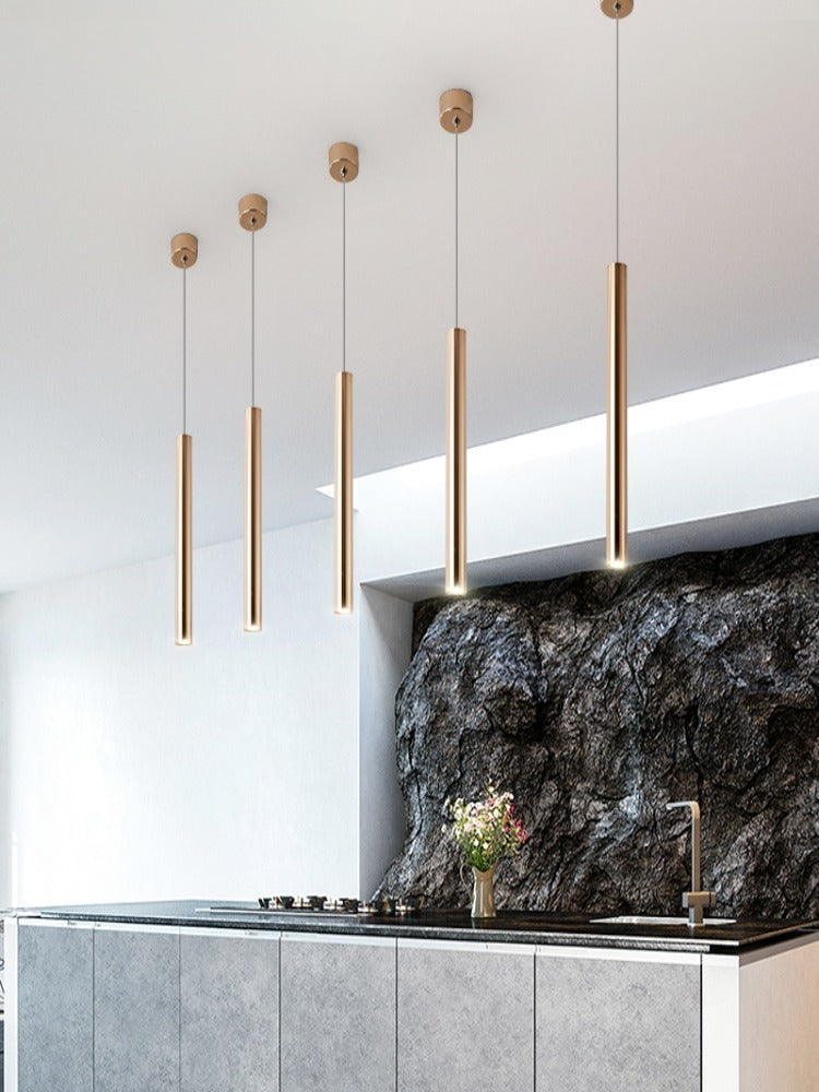 French Gold Cylindrical Chandelier