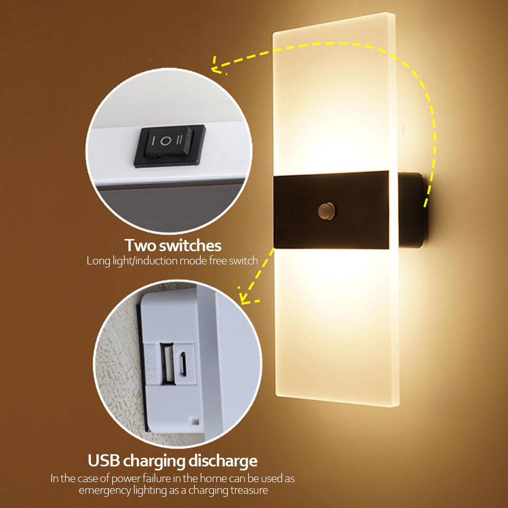 LED Sensing USB Wall Light