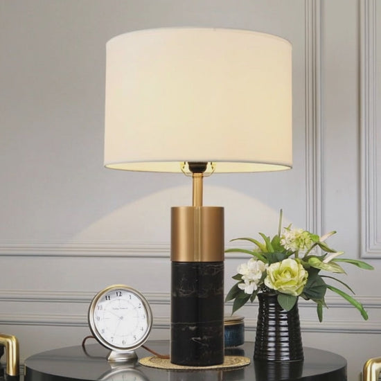 Video-black marble table lamp